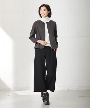 J.PRESS LADIES ミラノリブ カーディガン グレー系