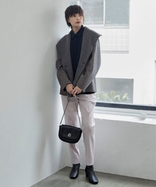 ICB 【洗える】マラボーテジョーゼット ボウタイデザインカットソー ブラック系