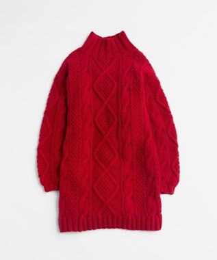 LENO ARAN ONEPIECE　アラン柄ニットワンピース RED