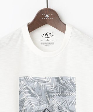 JOSEPH ABBOUD MOUNTAIN 【UNISEX】スラブリーフプリント Tシャツ ホワイト系