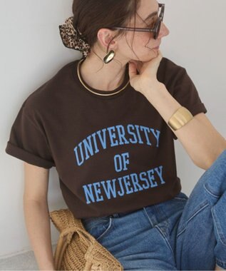 WEGO 【ANGIE VINTAGE】カレッジロゴプリントTee ブラウン