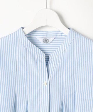 J.PRESS LADIES L 【WEB限定カラーあり】コンパクトエステネージュ スキッパー ブラウス 【WEB限定】サックスストライプ系2