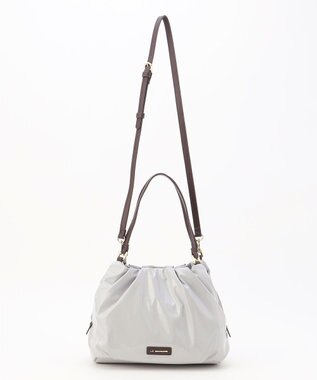 LA BAGAGERIE ソフトエナメル2WAYハンドバッグ Mサイズ ライトグレー