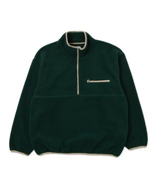 WEGO 【ユニセックス着用】フリース　ハーフZIPプルオーバー ダークグリーン