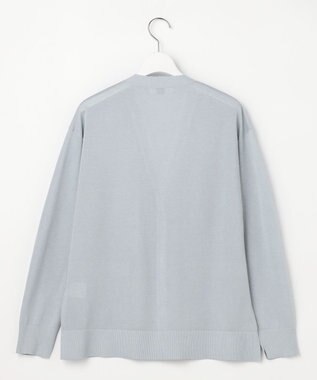 J.PRESS LADIES Vis/Pe スパーク ニット カーディガン グレイッシュブルー系