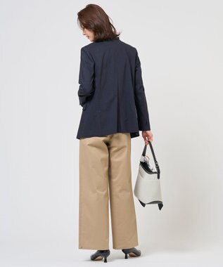 J.PRESS LADIES セルロースリネンストレッチ ダブル ジャケット ネイビー系