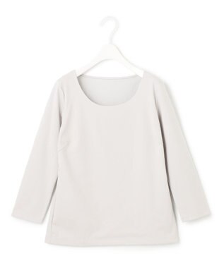 ICB 【洗える】 スーペリアジャージー Uネックカットソー ライトグレー系