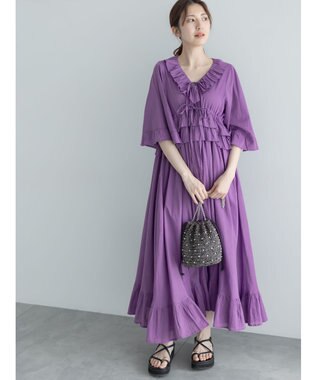 Te chichi コットンローンラッフルフリルドレス パープル