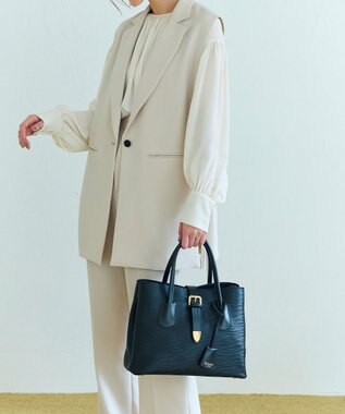 TOPKAPI 【Breath TOPKAPI】RIPPLE リプル バックル ショルダー付き B5 トートバッグ ブラック