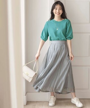 ANY SIS 【接触冷感・UVケア】フロント切替 プルオーバー ブルーグリーン