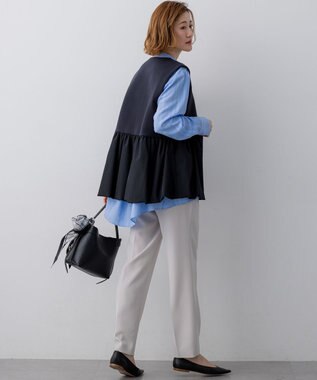 23区 【先行予約】コットンダンボール ペプラム ジレ アウター ネイビー系
