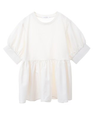 AMERICAN HOLIC 異素材切替ペプラムプルオーバー Ivory