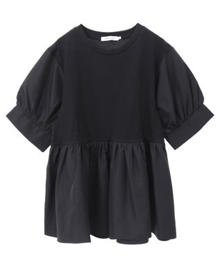 AMERICAN HOLIC 異素材切替ペプラムプルオーバー Black