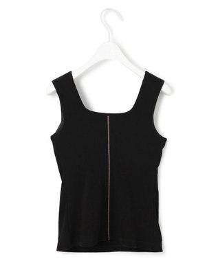 ICB 【洗える】【OUR WACOAL コラボ】カップイン スクエアネック タンクトップ ブラック系