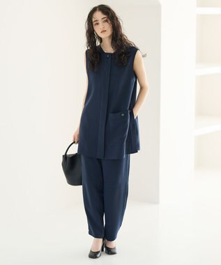 #Newans ロングシャツベスト ネイビー