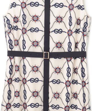 GRACE CONTINENTAL マリン刺繍チュールワンピース ホワイト