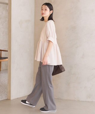 AMERICAN HOLIC 異素材切替ペプラムプルオーバー Black