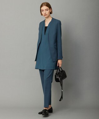 ICB L 【WEB限定カラーあり・洗える】 ライトダブルクロス べスト ダルブルー系