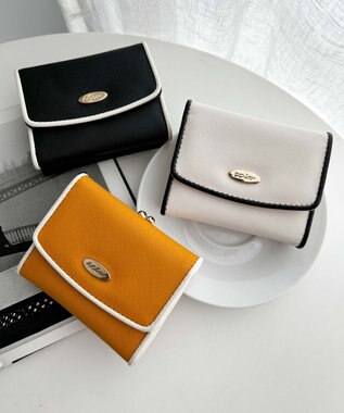 WEGO パイピングガマ口ウォレット ダークイエロー