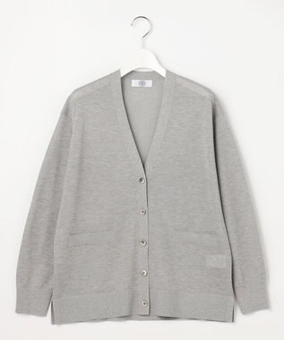J.PRESS LADIES Vis/Pe スパーク ニット カーディガン ライトグレー系