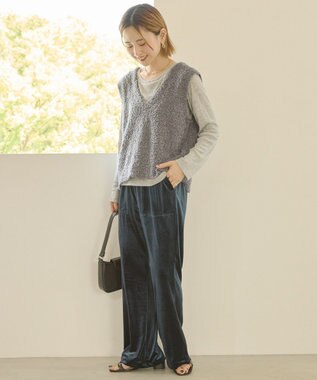 AMERICAN HOLIC ベイカーベロアパンツ Navy