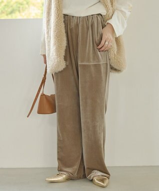 AMERICAN HOLIC ベイカーベロアパンツ Gray Beige