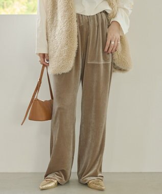 AMERICAN HOLIC ベイカーベロアパンツ Gray Beige