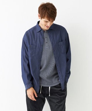 JOSEPH ABBOUD MOUNTAIN 【SPACE／UNISEX】Fine Count INDIGO シャツ ネイビー系