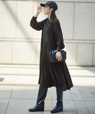 自由区 シルキータッチティアード ドレス