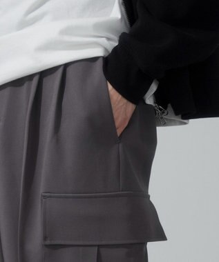 WEGO 【ウエストゴム】スーパーバギーカーゴスラックス ダークグレー