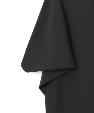 ICB 【洗える】 ウールライクストレッチ ドルマンスリーブワンピース ブラック系