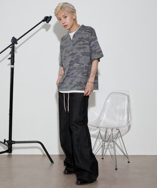 WEGO 【ユニセックス着用ITEM】キーネックフェイクレイヤードT（SS） 柄1