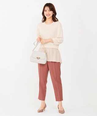 ANY SIS 【洗える】ファブリックコンビ ニット アイボリー