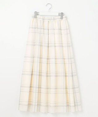 自由区 S 【SHIHOさん着用・洗える】エアリーウィンドウペンチェックプリント スカート エクリュ×グレー