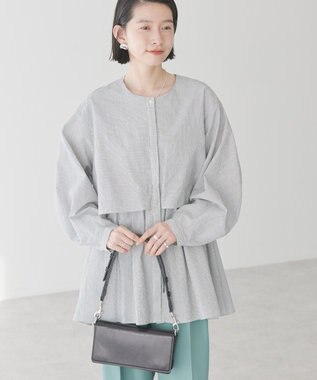 AMERICAN HOLIC サッカーティアードロングブラウス Stripe