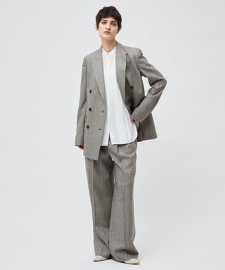 BEIGE， 【洗える】STOW / フロントタックブラウス Ecru