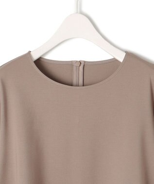 ICB L 【WEB限定・洗える】ヴィスコースストレッチポンチ イレギュラーヘムプルオーバー ブラウン系