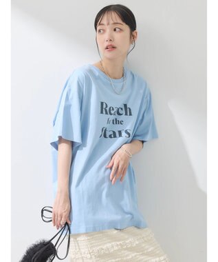 earth music&ecology アソートロゴプリントＴ Light Blue