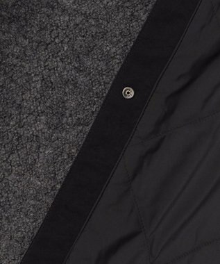 ICB L 【リバーシブル着用可能】 リバーシブルキルト ミドル丈コート チャコール×ブラック系