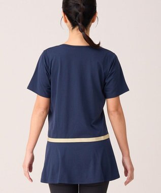 Chacott サイドリボンワンピースTシャツ ネイビー