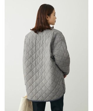 Green Parks キルティングノーカラーブルゾン Check