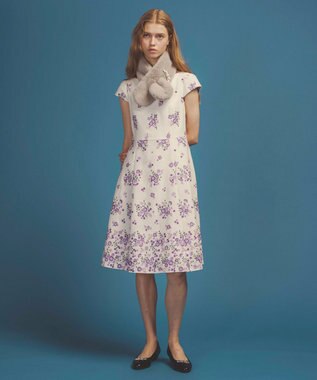 TOCCA 【ブローチ取り外し可】BOW RIBBON FURTIPPET ティペット ライトグレー系