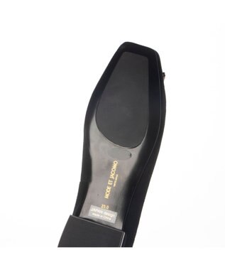 MODE ET JACOMO <MODE ET JACOMO>アシンメトリービジューフラットパンプス ブラックスエード