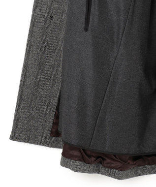 J.PRESS MEN 【JAPAN TWEED with REAL SHETLAND】ヘリンボーン バルカラーコート ブラック系2