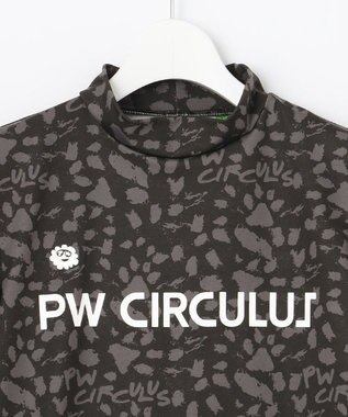 PW CIRCULUS 【WOMEN】【ストレッチ/UVケア】アニマルプリント ロゴ モックネック シャツ ブラック系5
