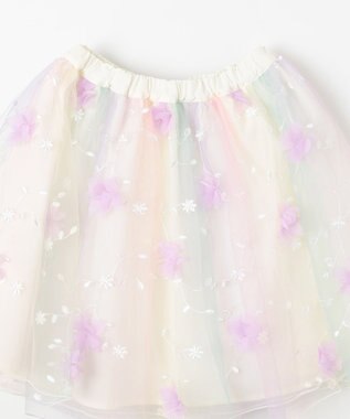 ANY KIDS 立体フラワー チュール スカート レインボー