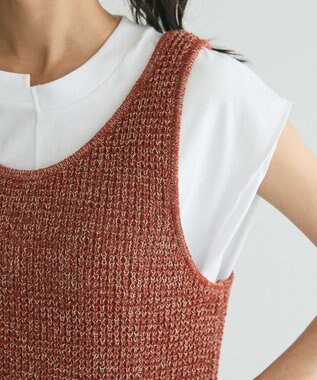 CRAFT STANDARD BOUTIQUE ワッフル編み短丈ニットベスト Bordeaux