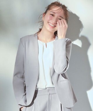 ANY SIS 【吸水速乾・UVケア・接触冷感】コンフォートジャージー ブラウス オフホワイト