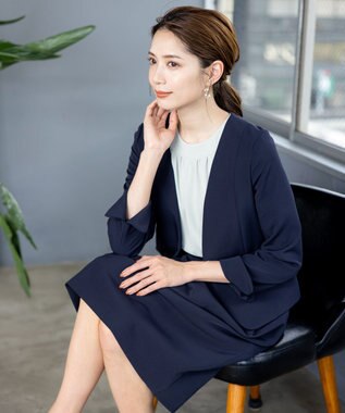 Tiaclasse 【ダブルクロス・洗える】アシメタックスカート ネイビー