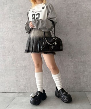 WEGO レースアップボストンバッグ ブラック